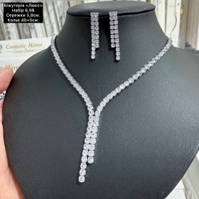 Набір 0019 (сережки 3,8см, кольє 40+5см.) «Люкс якість»	